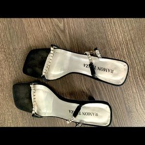 Ramon Tenza mules with crystal straps